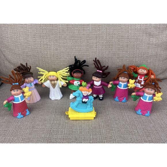 Lot of 9 1990s Cabbage Patch Kid Miniature Figures Dolls Toys PVC McDonald's - Picture 1 of 11